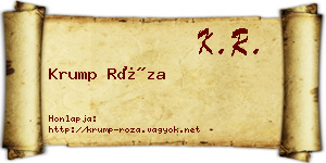Krump Róza névjegykártya